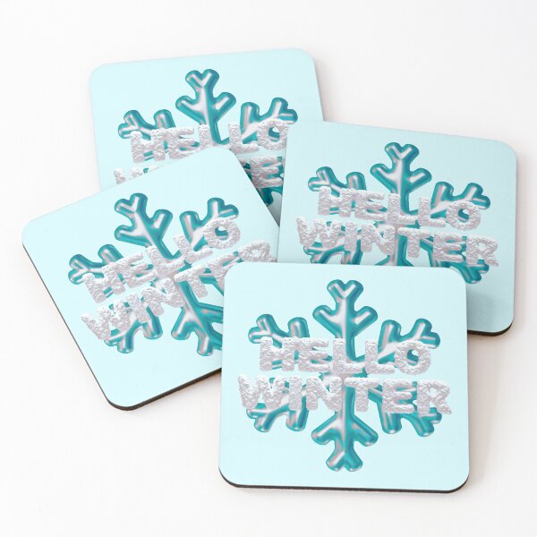 Item preview, “Hello Winter” Snowbank & Snowflake - Light Aqua designed and sold by PawsitiveMum.