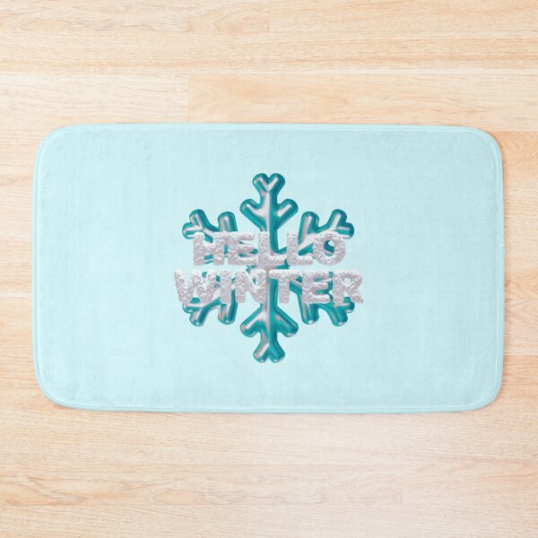 Item preview, “Hello Winter” Snowbank & Snowflake - Light Aqua designed and sold by PawsitiveMum.