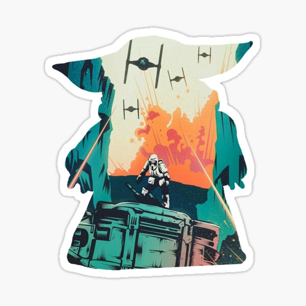 green sun grogu Sticker