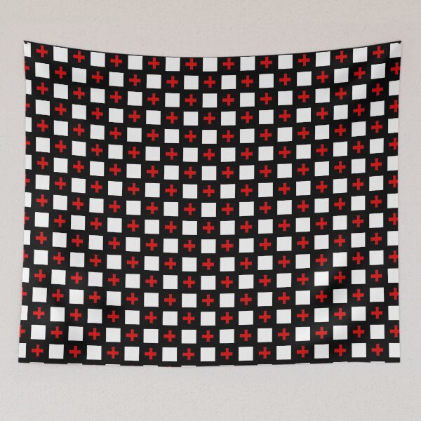 Item preview, Red, Black, and White Vintage Crochet Inspired Geometric/Geomatric Pattern (Christabel) designed and sold by charqui.