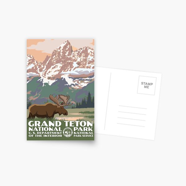 Artikel-Vorschau von Vintages Poster im Grand-Teton-Nationalpark-Stil im WPA-Stil, designt und verkauft von travelwitheric.