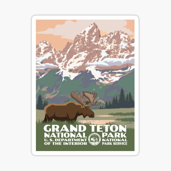 Artikel-Vorschau von Vintages Poster im Grand-Teton-Nationalpark-Stil im WPA-Stil, designt und verkauft von travelwitheric.