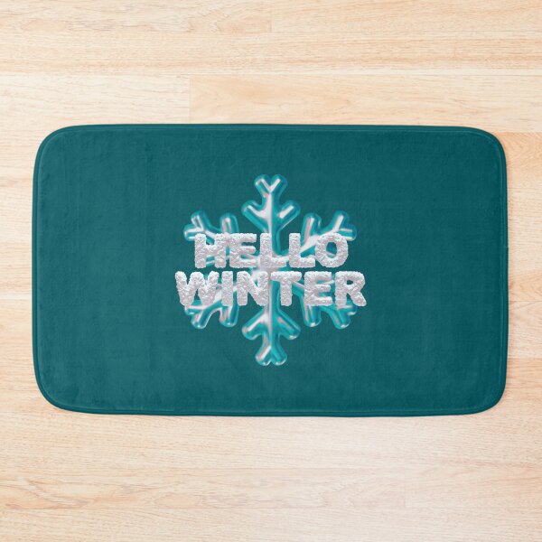 Item preview, “Hello Winter” Snowbank & Snowflake - Aqua on Dark Turquoise designed and sold by PawsitiveMum.