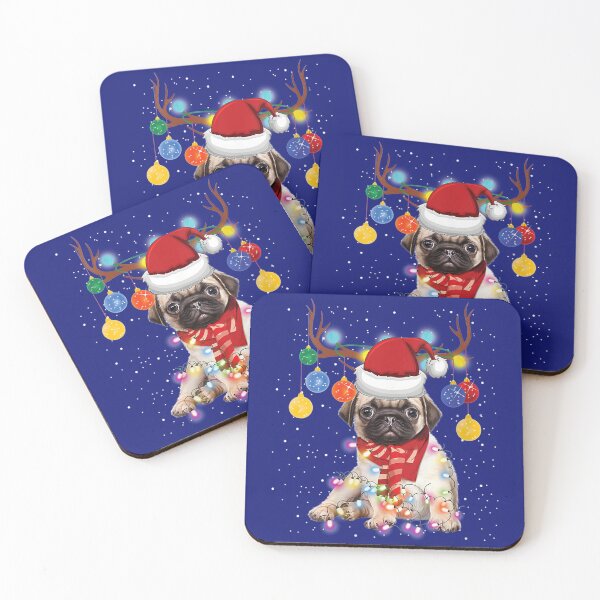 Item preview, Reindeer Pug Dog Christmas Lights designed and sold by Tranguyen.