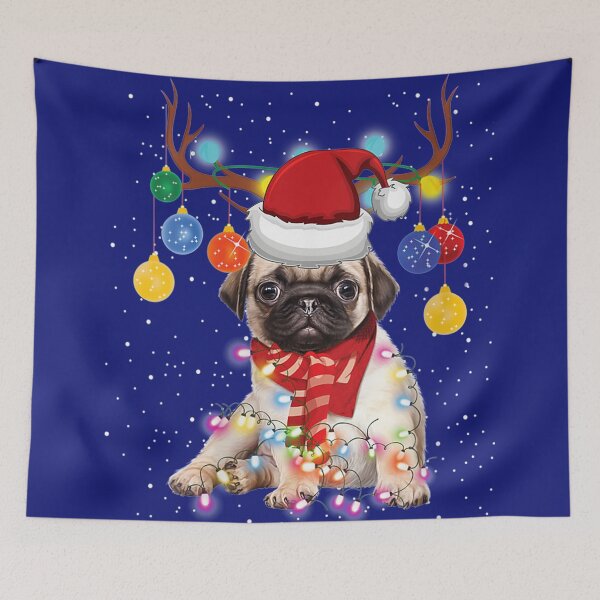 Item preview, Reindeer Pug Dog Christmas Lights designed and sold by Tranguyen.