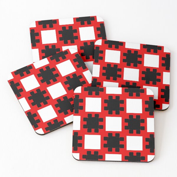 Item preview, Red, Black, and White Vintage Crochet Inspired Geometric/Geomatric Pattern (Desdemona) designed and sold by charqui.