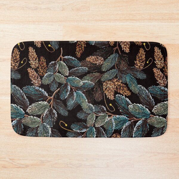 Item preview, Embroidery fir-tree branch with cone designed and sold by matrioshka.