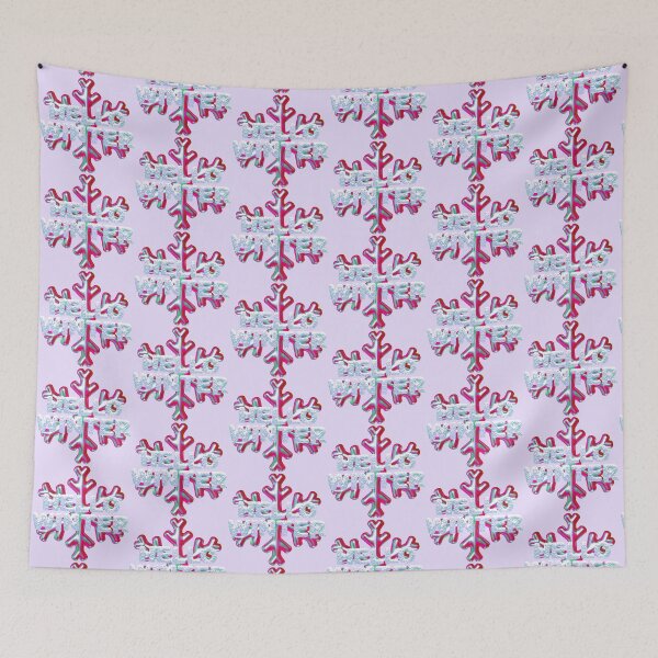 Item preview, “Hello Winter” Snowbank & Snowflake Fun - Wild Iridescent Pink designed and sold by PawsitiveMum.