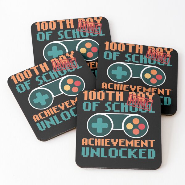 Item preview, 100th day of home school achievement unlocked video game controller designed and sold by mudrockdesign.