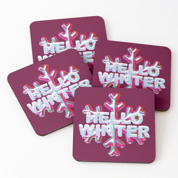 Item preview, “Hello Winter” Snow Fun - Wild Iridescent Pink on Dark Pink designed and sold by PawsitiveMum.