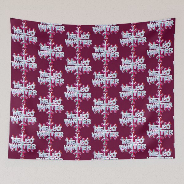 Item preview, “Hello Winter” Snow Fun - Wild Iridescent Pink on Dark Pink designed and sold by PawsitiveMum.