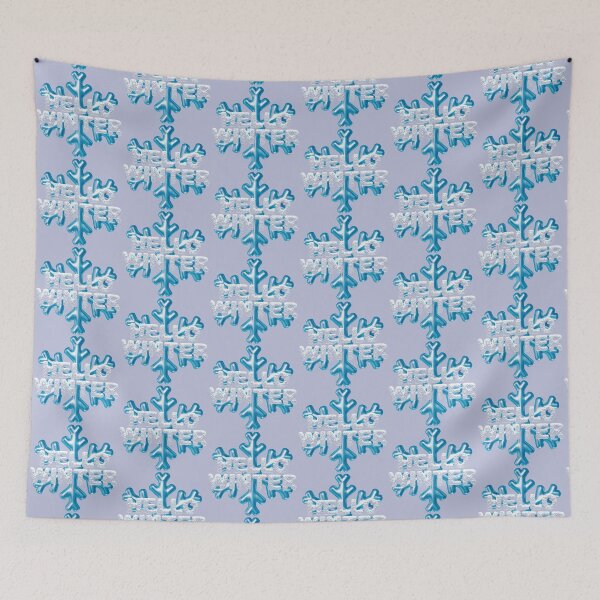 Item preview, “Hello Winter” Snowbank & Snowflake - Lt. Blue with Accenting Purple designed and sold by PawsitiveMum.