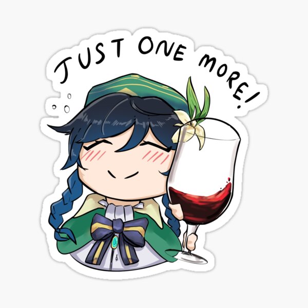 "Venti Loves Wine Genshin Impact Chibi" Sticker by hbeatsart Redbubble