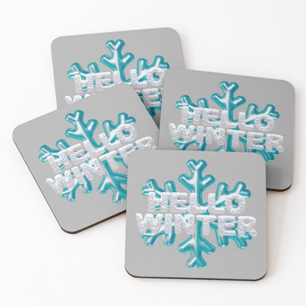 Item preview, “Hello Winter” Snowbank & Snowflake - Lt. Aqua with Accenting Grey designed and sold by PawsitiveMum.