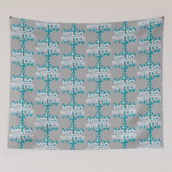 Item preview, “Hello Winter” Snowbank & Snowflake - Lt. Aqua with Accenting Grey designed and sold by PawsitiveMum.