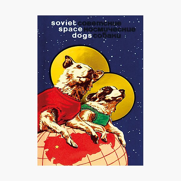 Item preview, Laika - Space Traveler Dog Soviet Space Art USSR Design designed and sold by ArtFay.