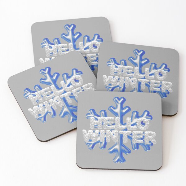 Item preview, “Hello Winter” Snowbank & Snowflake - Blue with Accenting Grey designed and sold by PawsitiveMum.