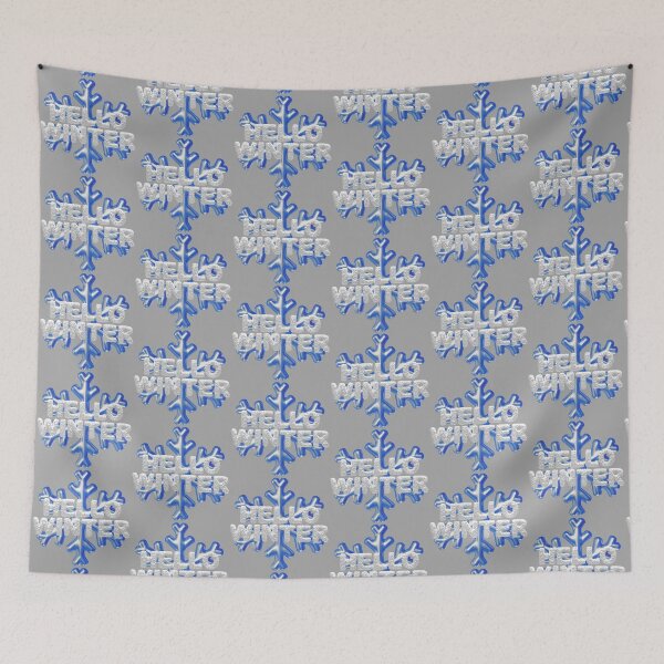 Item preview, “Hello Winter” Snowbank & Snowflake - Blue with Accenting Grey designed and sold by PawsitiveMum.