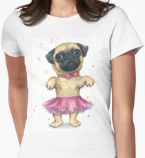Pug in a Tutu Women's Fitted T-Shirt