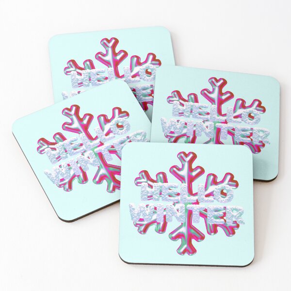 Item preview, “Hello Winter” Snow Fun - Wild Iridescent Pink on Accenting Sea Green designed and sold by PawsitiveMum.