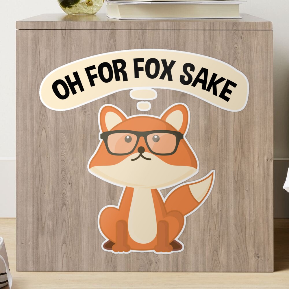 Étiquette à Bagage Humoristique 'Oh For Fox Sake' - Renard Rigolo En Similicuir