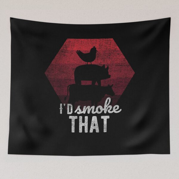 Item preview, Id Smoke That Barbecue BBQ Meat Lover Vintage Retro Anti Vegan Vegetarian Shirt Gift Art designed and sold by WichitaClothing.