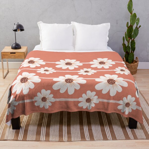 Item preview, Floral bouquet pink peach pattern, flowers in geometric lines in white color designed and sold by ArtBIU.