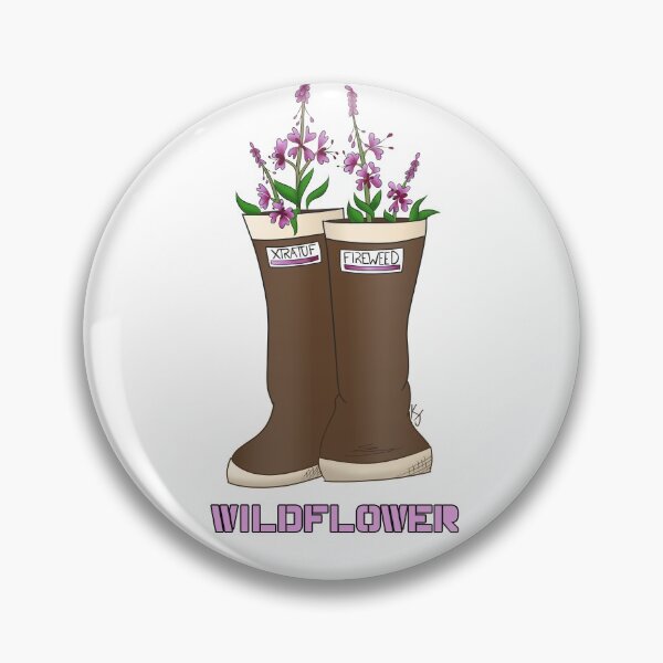 Item preview, Wildflower Fireweed Rain Boot designed and sold by Krystal Thomas.