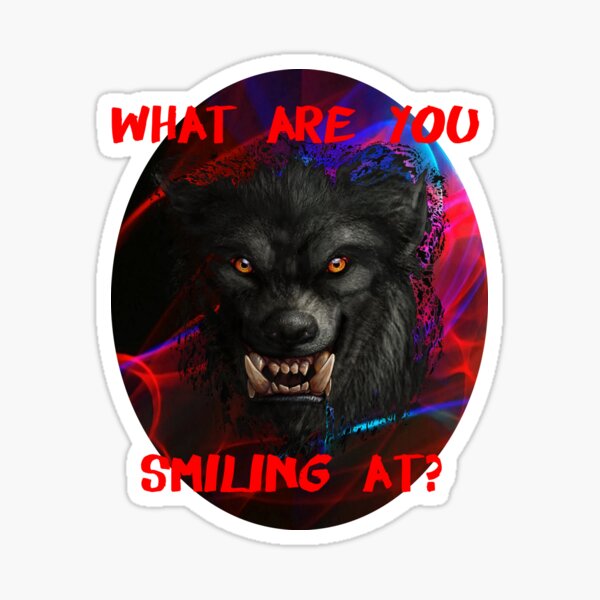 Sticker Smiling Wolf Redbubble