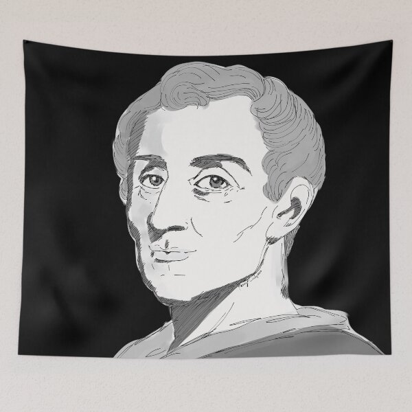 Item preview, Montesquieu portrait illustration designed and sold by KennyLucky.