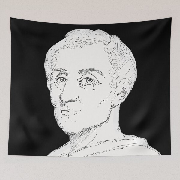 Item preview, Montesquieu portrait sketch designed and sold by KennyLucky.