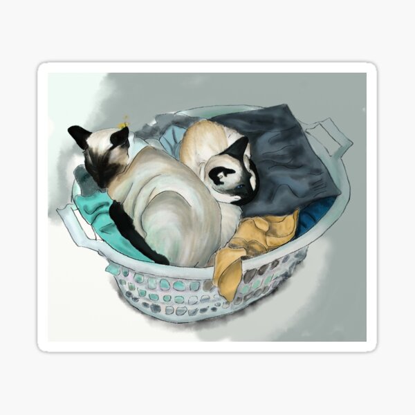 Cats Helping with the Washing Sticker