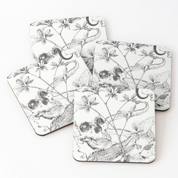 Item preview, skull plants and dragon ink drawing designed and sold by JustinPaints.