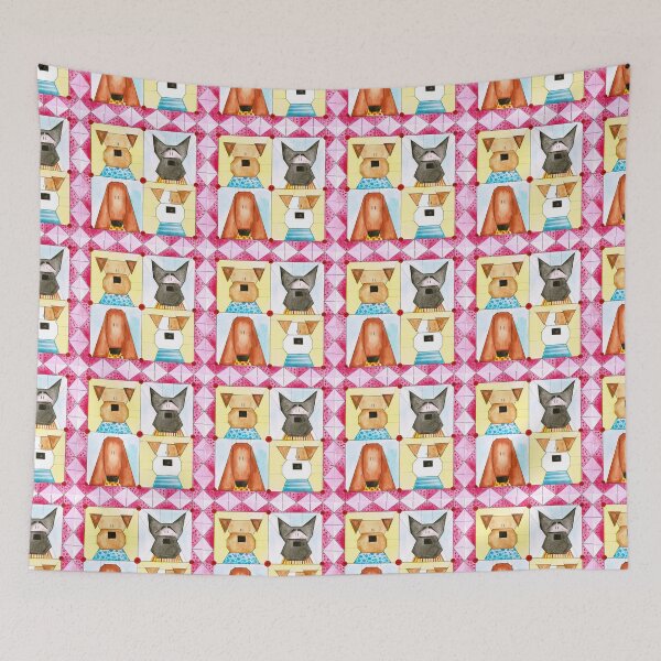 Item preview, Painting of Dog Quilt - Paper Piecing Optic designed and sold by HalloMolly.