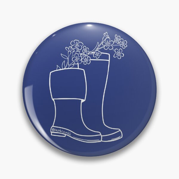 Item preview, Forget Me Not White Lineart Rain Boot designed and sold by Krystal Thomas.