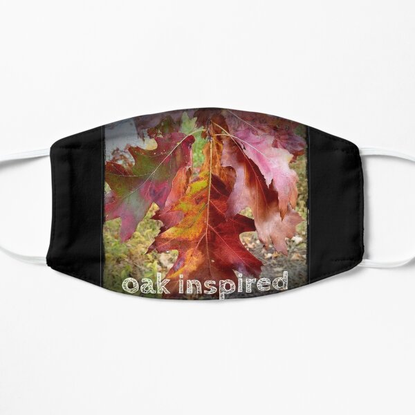 oak inspired red oak leaves in autumn Flat Mask