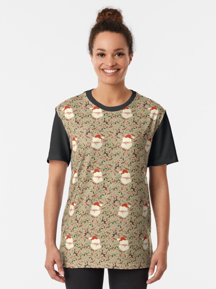 Alternate view of Christmas-Main Pattern Graphic T-Shirt