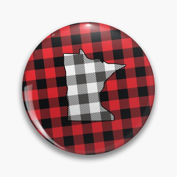 Item preview, Minnesota White Silhouette on Red and Black Plaid Pattern designed and sold by designguychris.