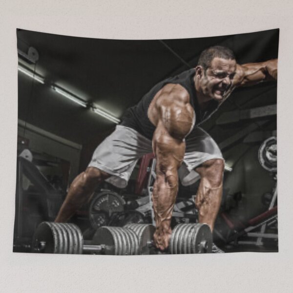 Item preview, Lifting heavy weight Dumbbell ( Powerful gym workout fitness Motivational Picture) designed and sold by DmaarGroup.