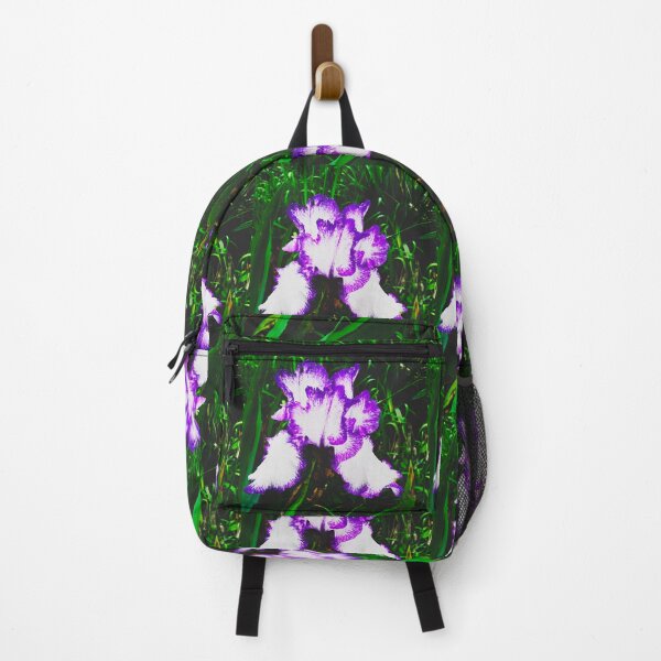 Item preview, Tender white and violet iris, natural background designed and sold by helenkaiy.