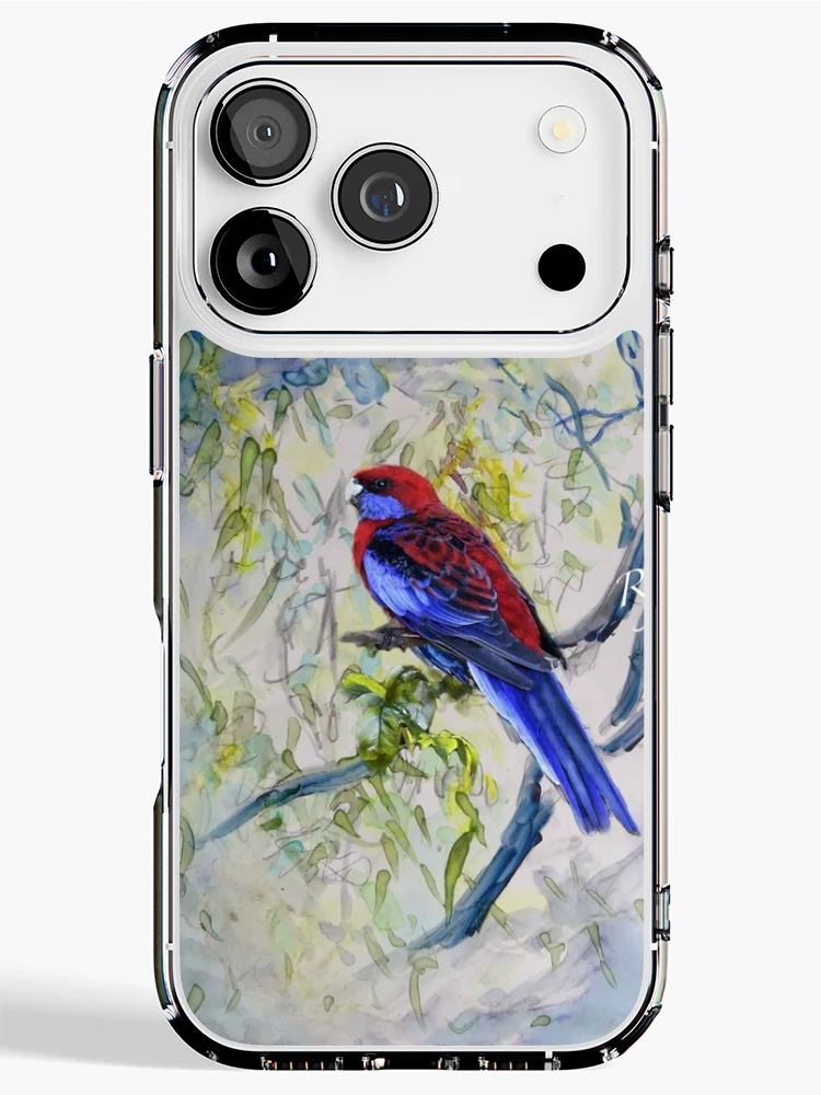 Thumbnail 1 of 5, iPhone Case, Crimson Rosellas designed and sold by WrenCottage.