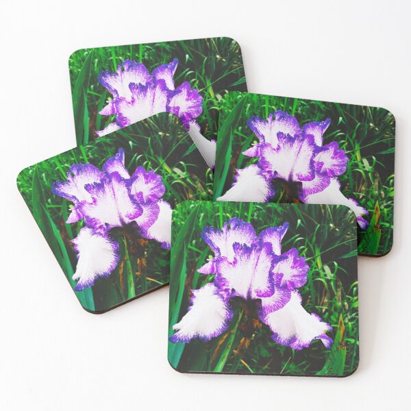 Item preview, Tender white and violet iris, natural background  designed and sold by helenkaiy.
