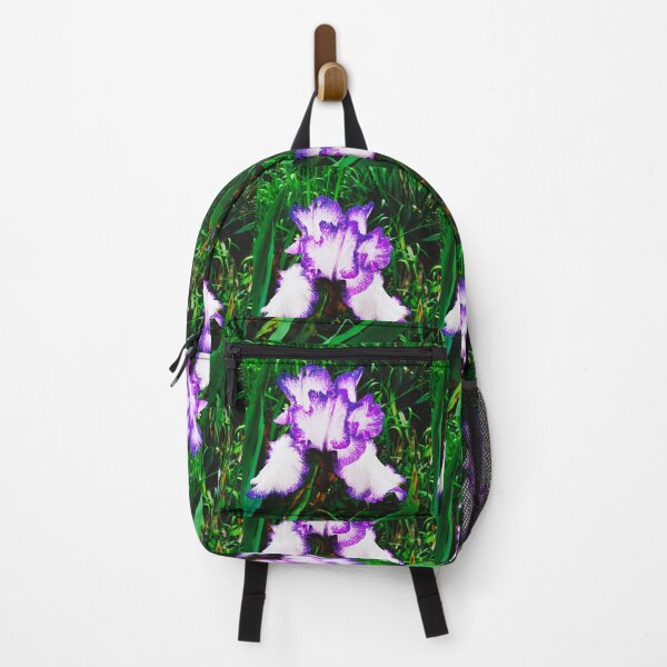 Item preview, Tender white and violet iris, natural background designed and sold by helenkaiy.