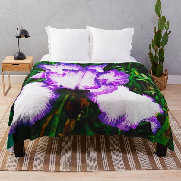Item preview, Tender white and violet iris, natural background  designed and sold by helenkaiy.