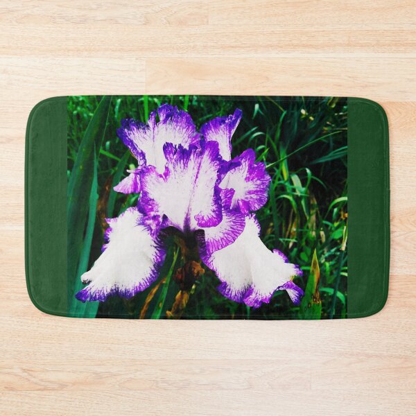 Item preview, Tender white and violet iris, natural background  designed and sold by helenkaiy.