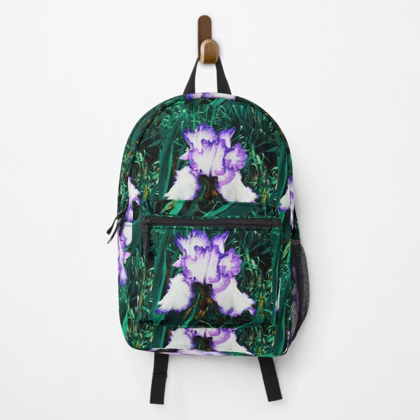Item preview, Tender white and violet iris, natural background designed and sold by helenkaiy.