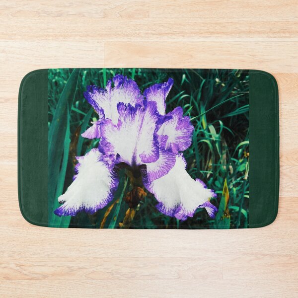 Item preview, Tender white and violet iris, natural background  designed and sold by helenkaiy.