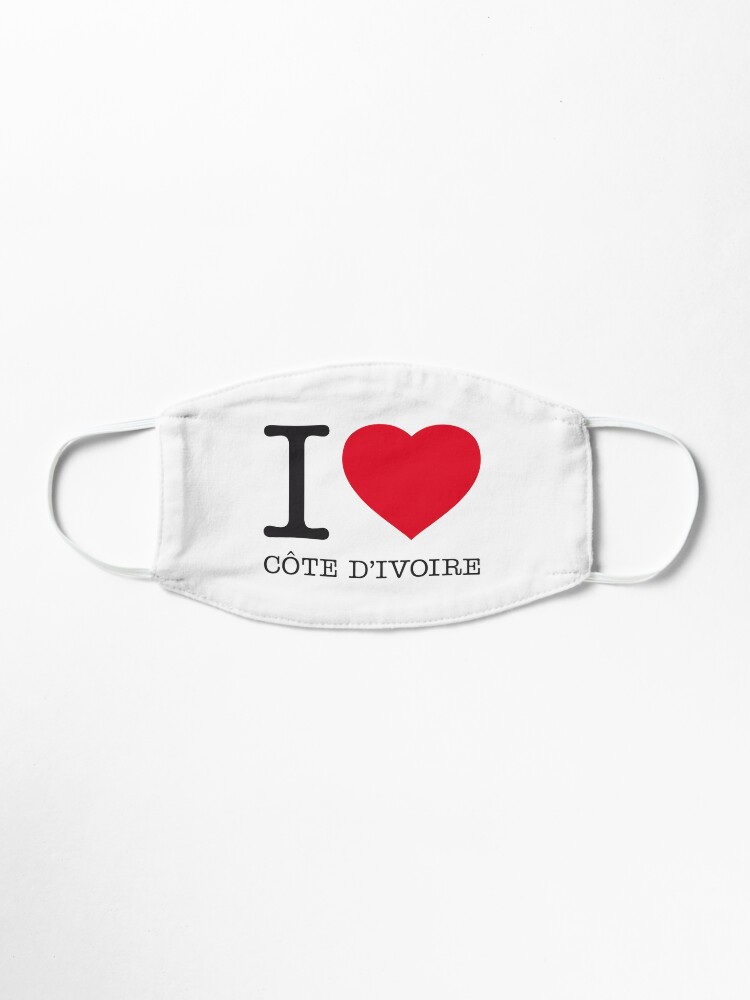 I Love Cote D Ivoire Mask By Eyesblau Redbubble