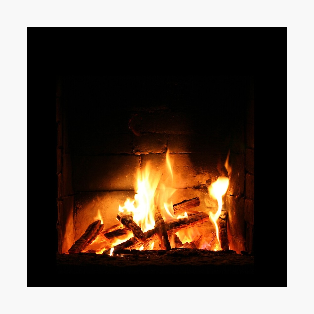 Warm Fire In Fireplace Poster By Aniafotkam Redbubble