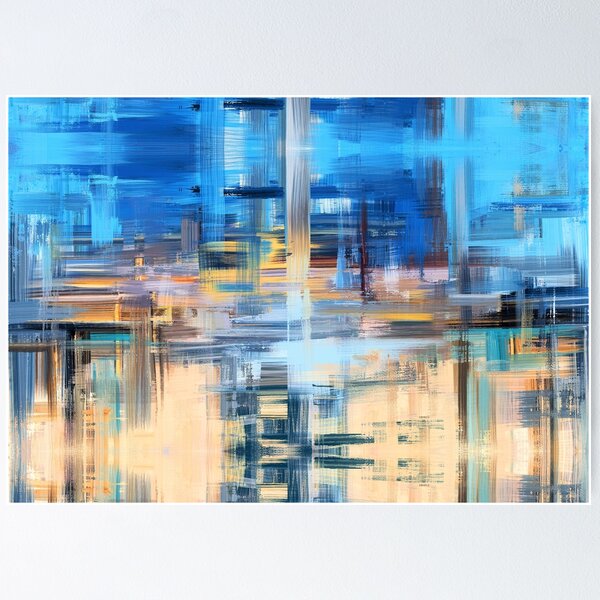 Item preview, Tranquil Blue, Turquoise, Cream Abstract Modern Painting designed and sold by EscapistDecor.